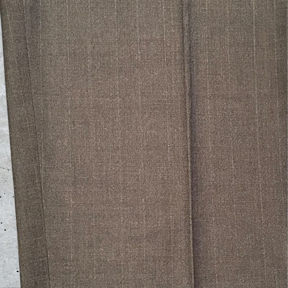 Van Heusen Men's Dress Pants Brown Plaid Check 38x29 Flat‎ Front